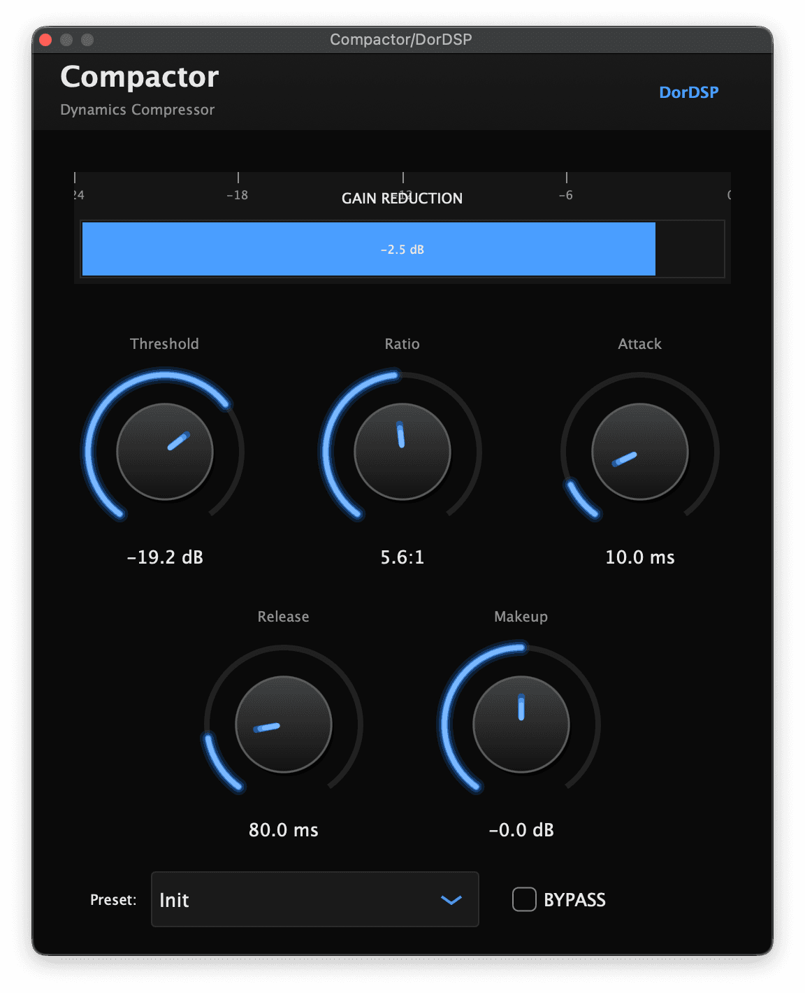 DorDSP Compressor (Compactor) plugin interface