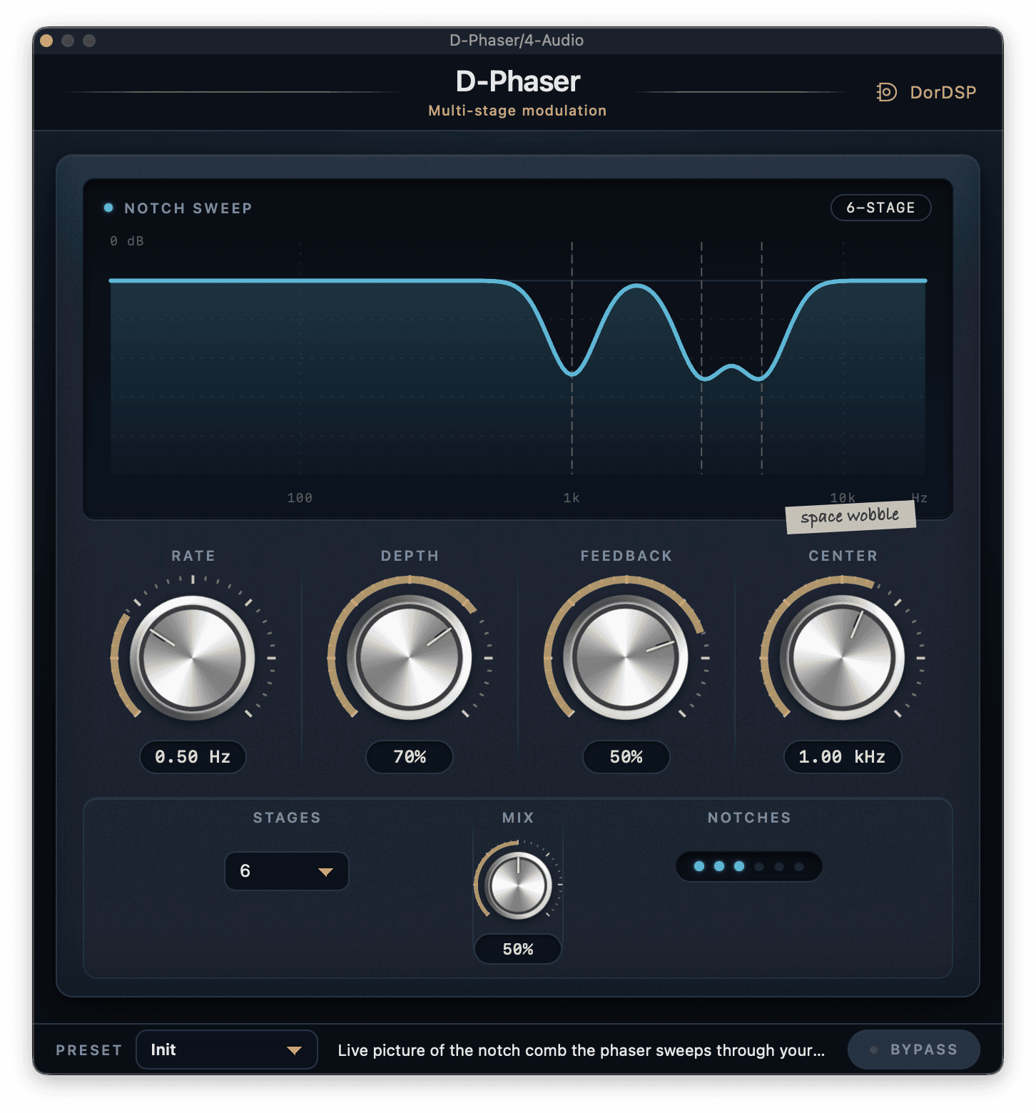DorDSP D-Phaser plugin interface